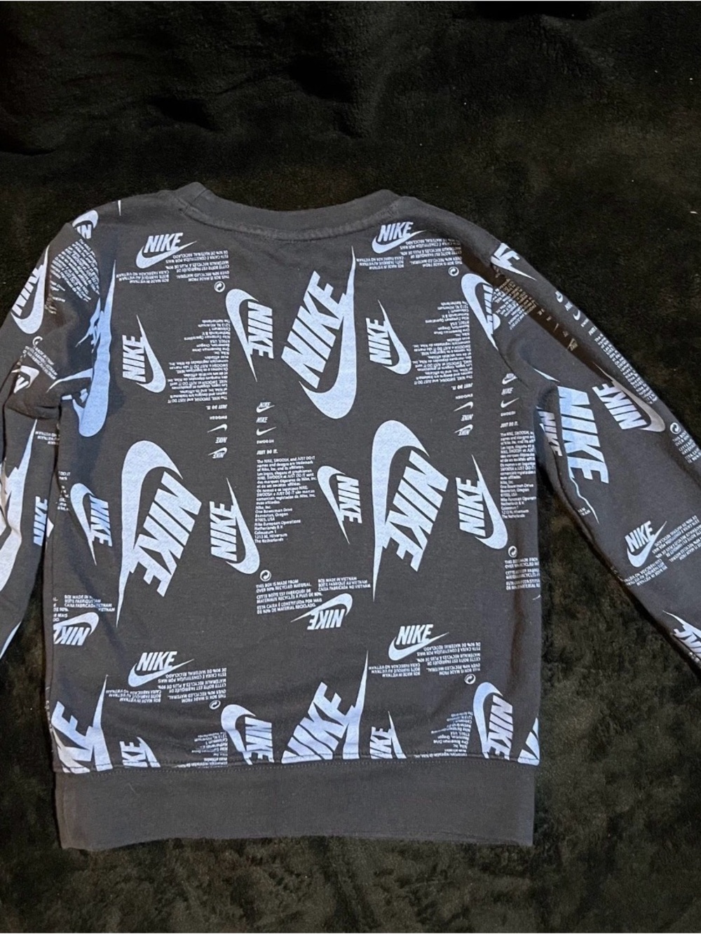 Nike Black Crewneck Sweatshirt with White Logo Print